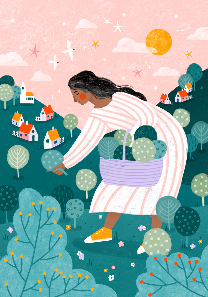 A Woman Tree Picking Plakat