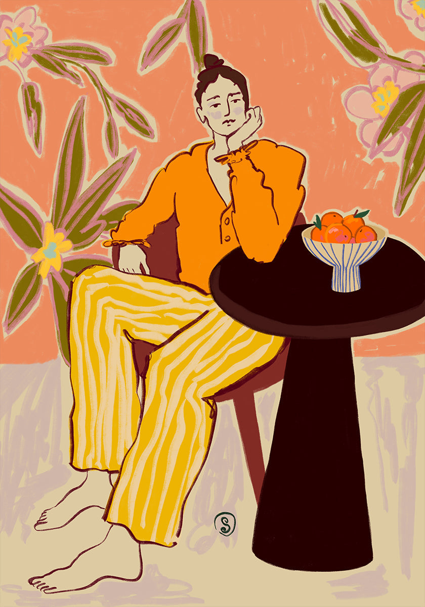 Woman With Oranges Plakat