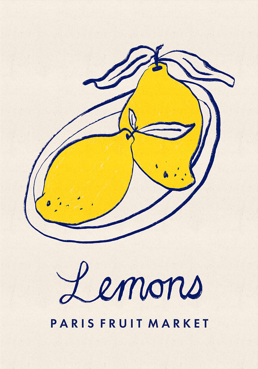 Food Art - Lemons Paris Fruit Market Plakat