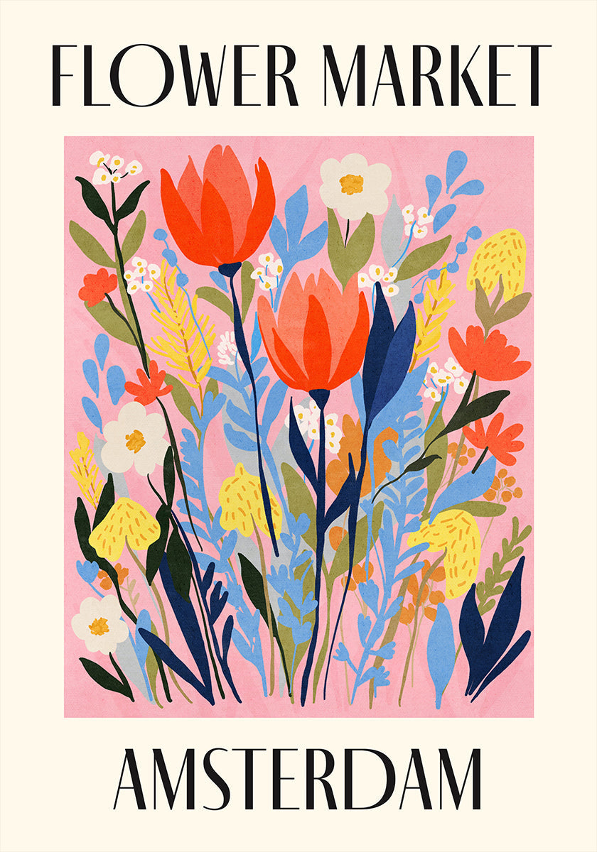 Flower Market Amsterdam Netherlands Plakat