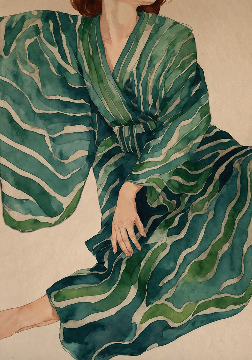 Green Kimono Flow Plakat