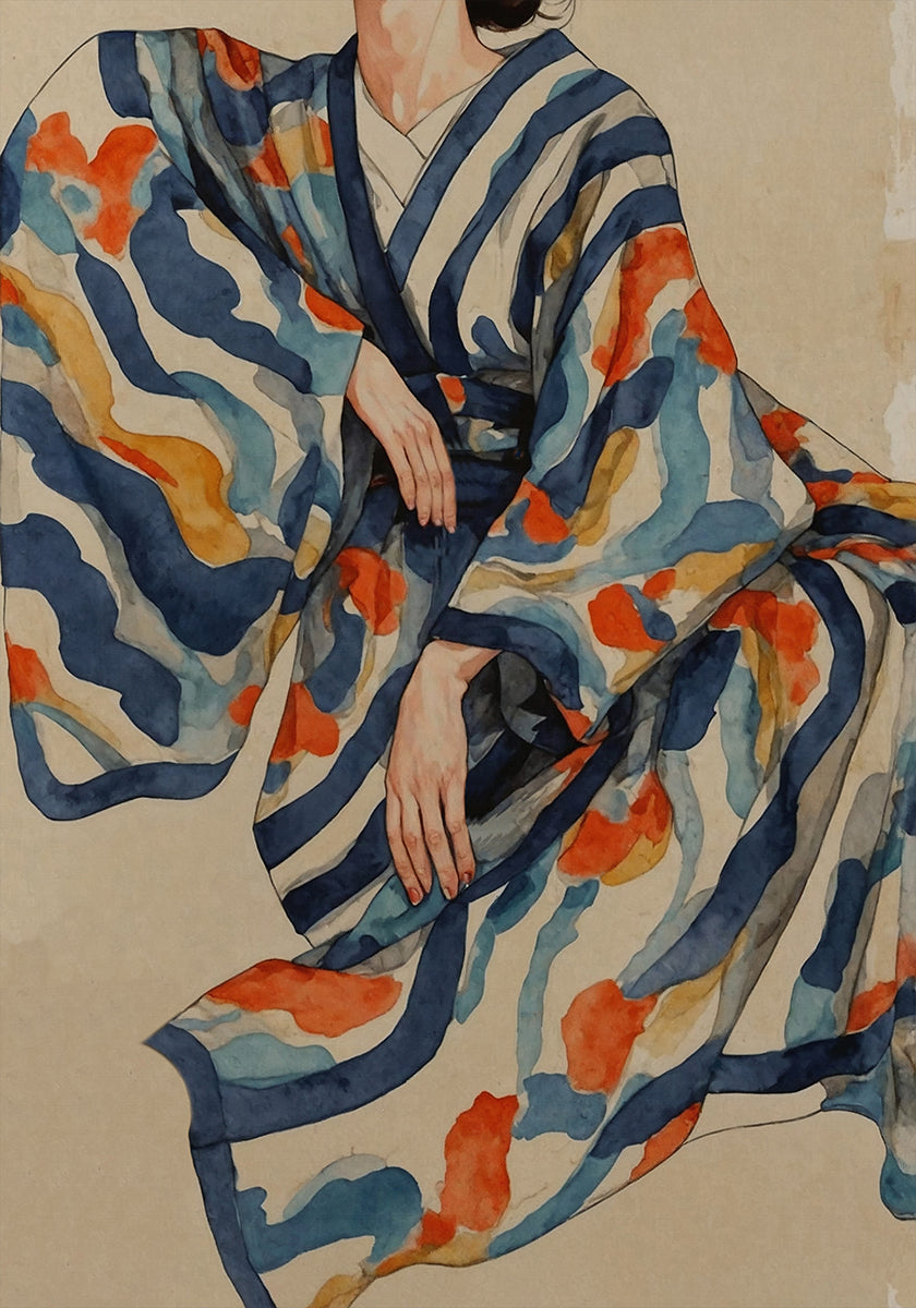 Flowing Kimono Patterns Plakat