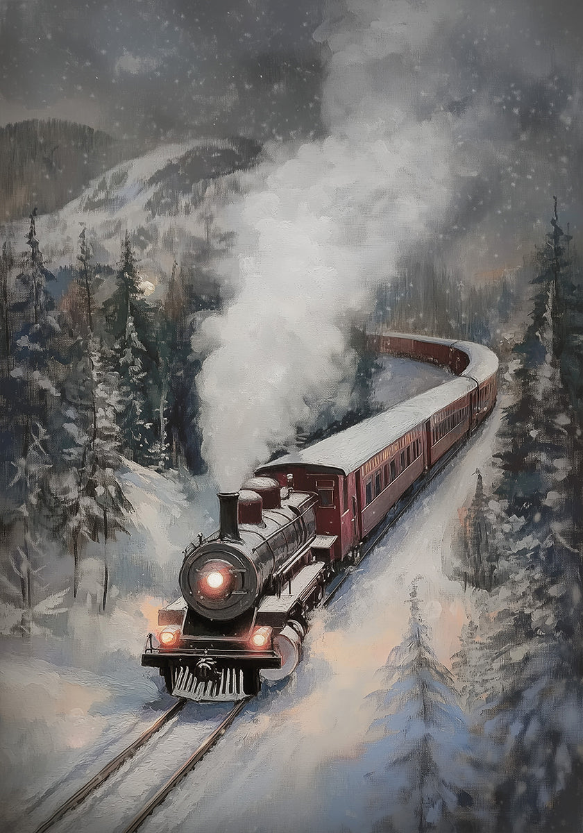 Snowfall Steam Train Plakat