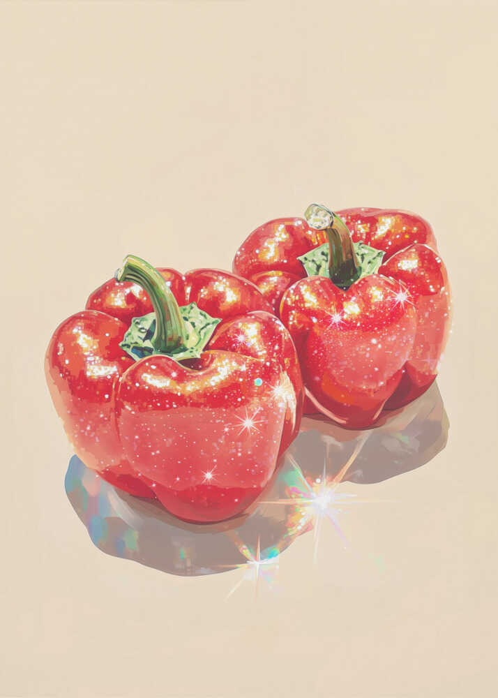 Sparkling Red Bell Peppers Plakat