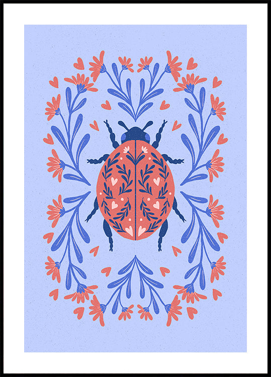 Folk Art Ladybug Plakat