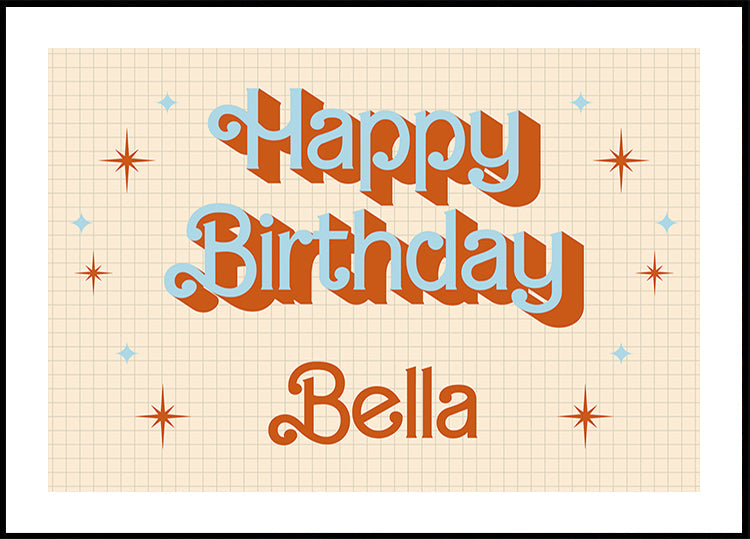 Retro Happy Birthday Personal Plakat