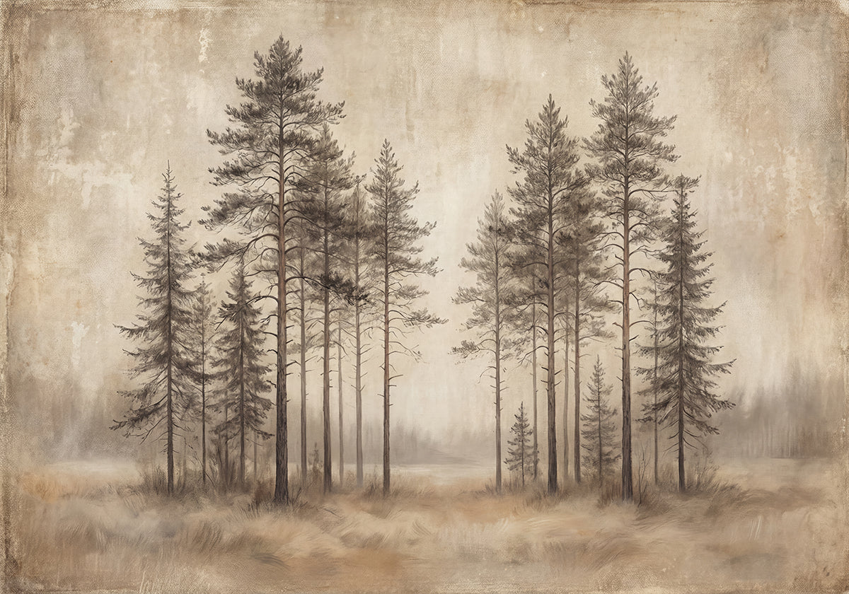 Nordic Vintage Trees Plakat