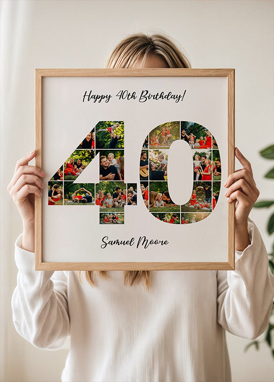40th Birthday Photo Collage Personal Plakat