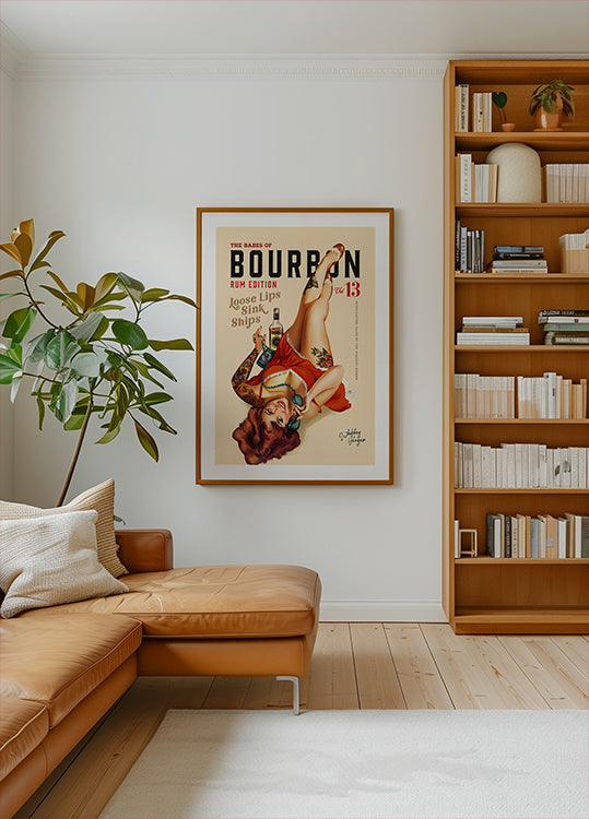 Babes of Bourbon Vol 13 Rum Drinking Pinup Girl Art Plakat