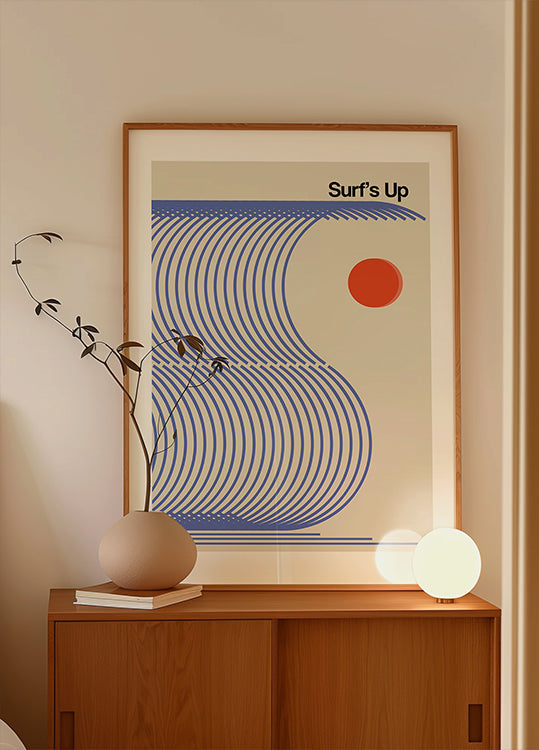 Surf's Up Biscuit Blue Plakat