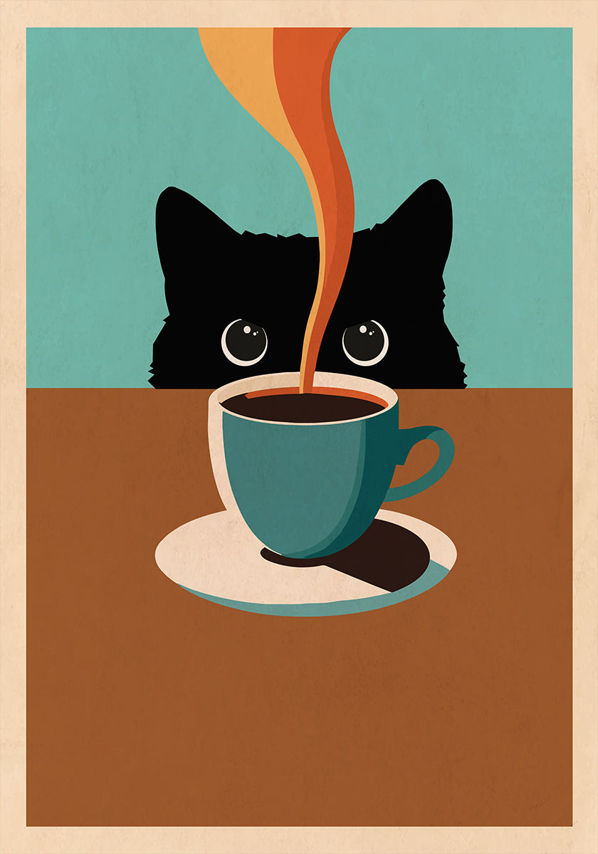 Cat &amp; Coffee Poster