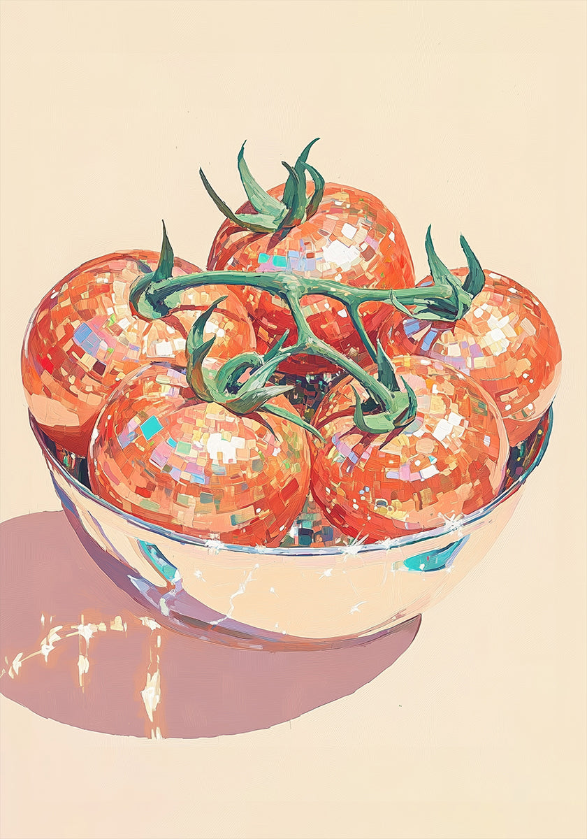 Disco Ball Tomatoes in a Bowl Plakat