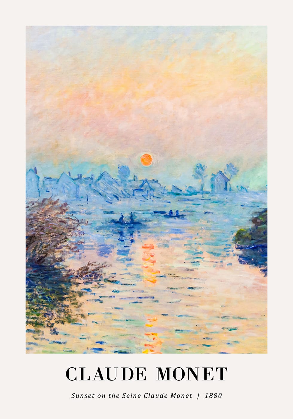 Sunset on the Seine Poster by Claude Monet Plakat