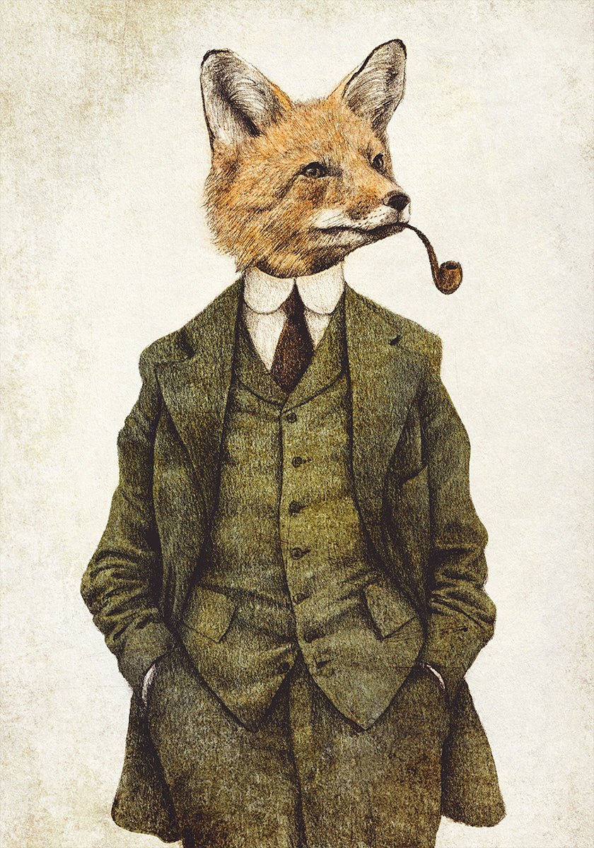The Vintage Stylish Fox Plakat