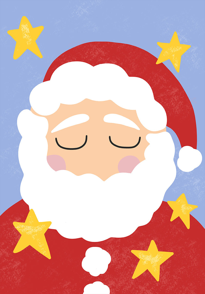 Santa Claus with Stars Plakat