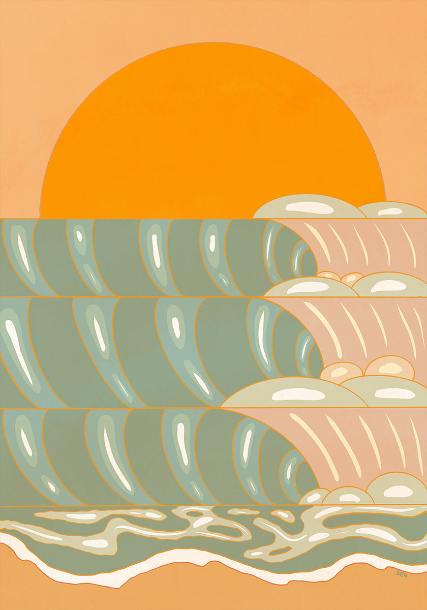 Golden Wave Embrace Plakat