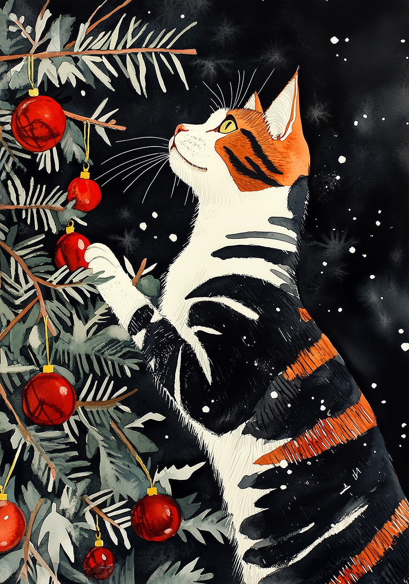 Cats Love the Christmas Tree Plakat