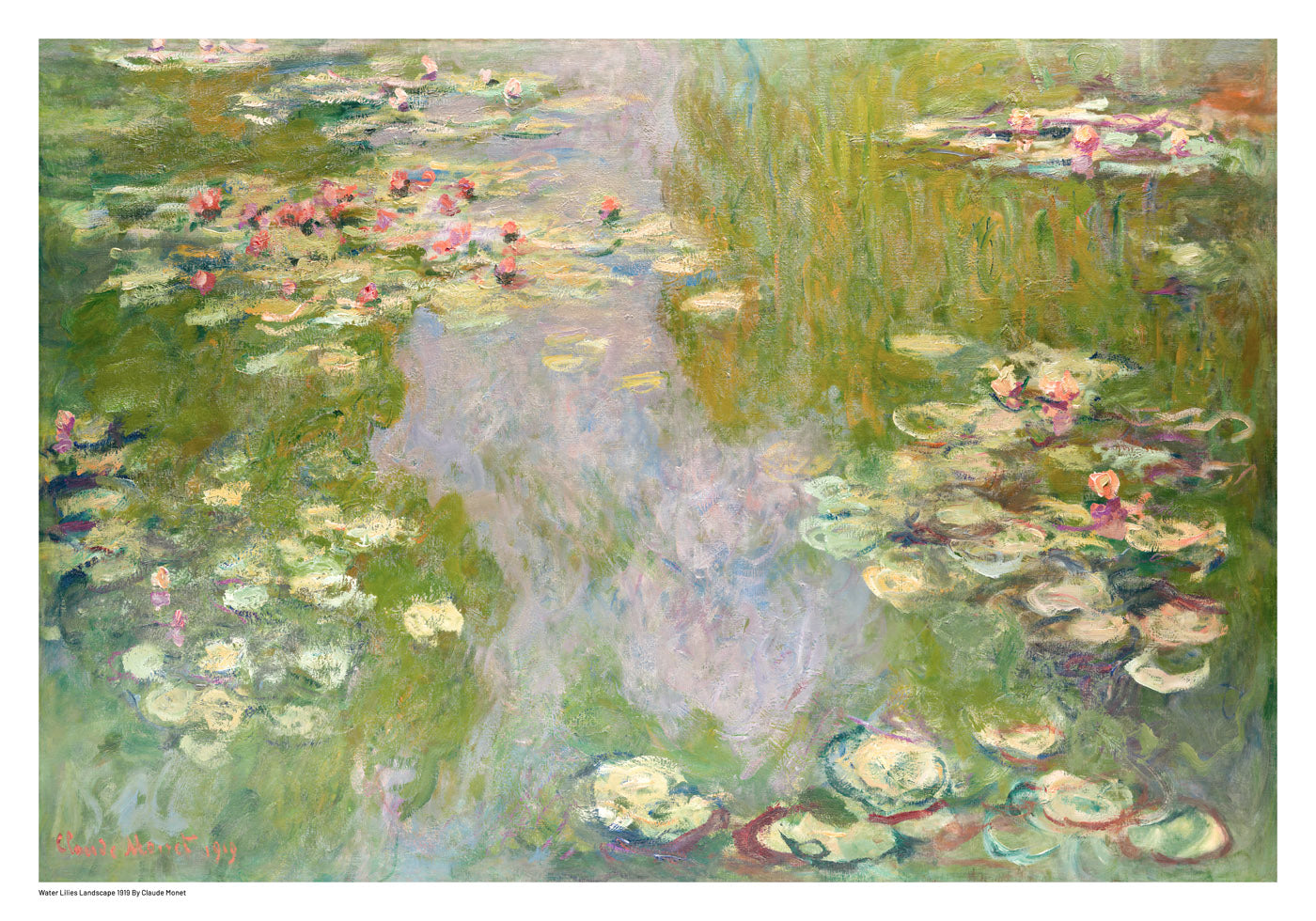 Water Lilies Landscape 1919 Plakat by Claude Monet - Posterbox.no