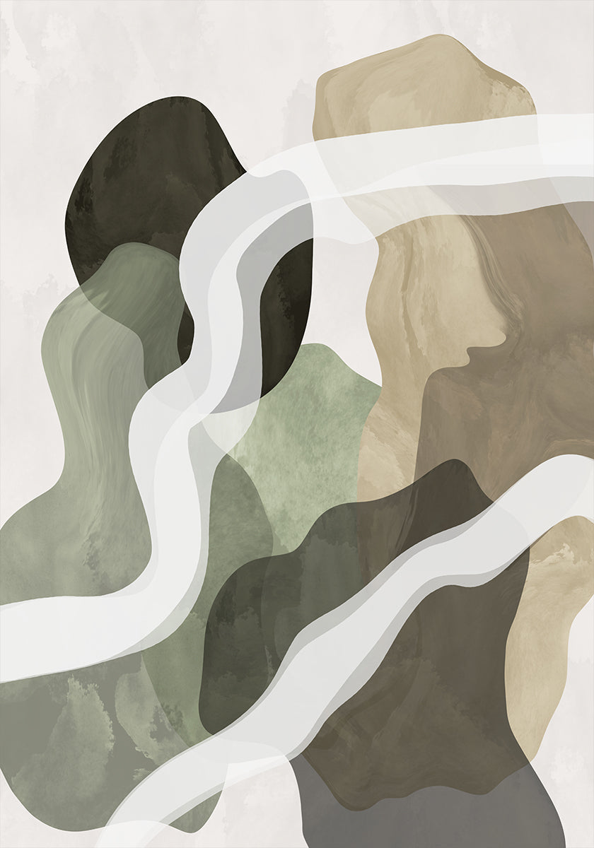 Abstract Green Forms Plakat