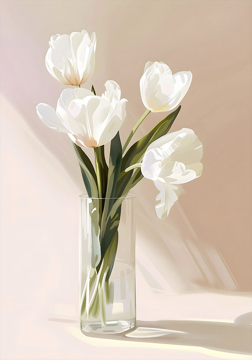 Elegant White Blooms Plakat