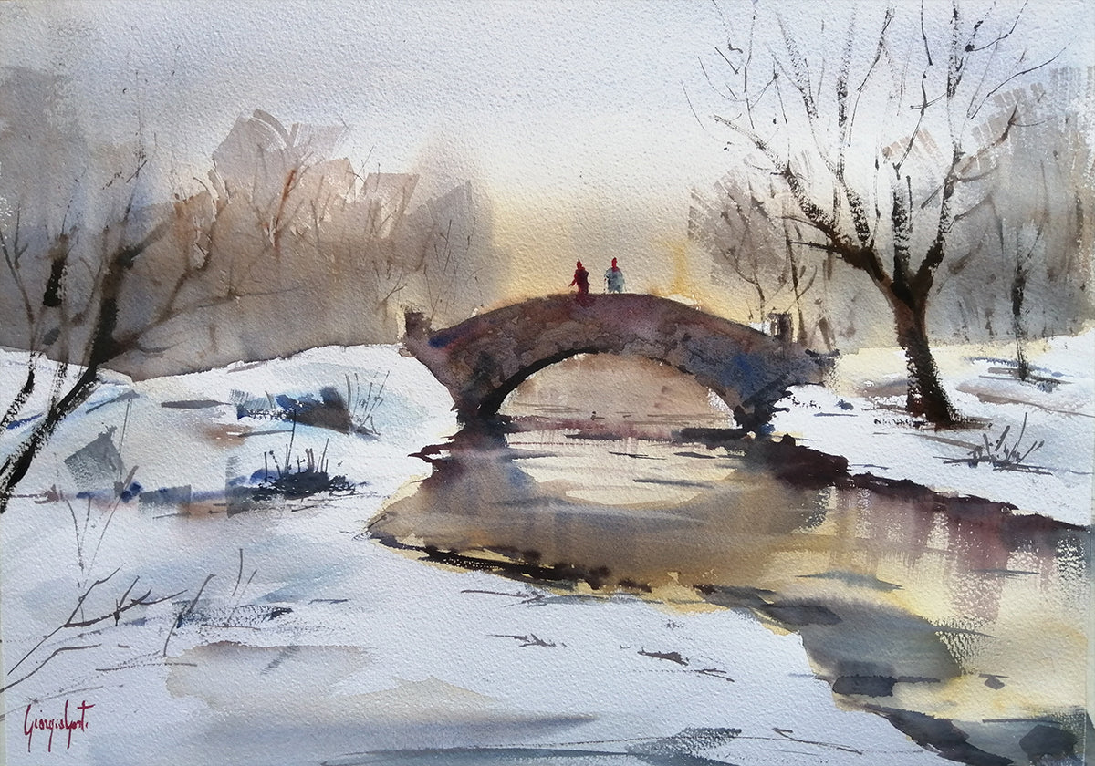 Winter&#039;s Quiet Bridge Plakat