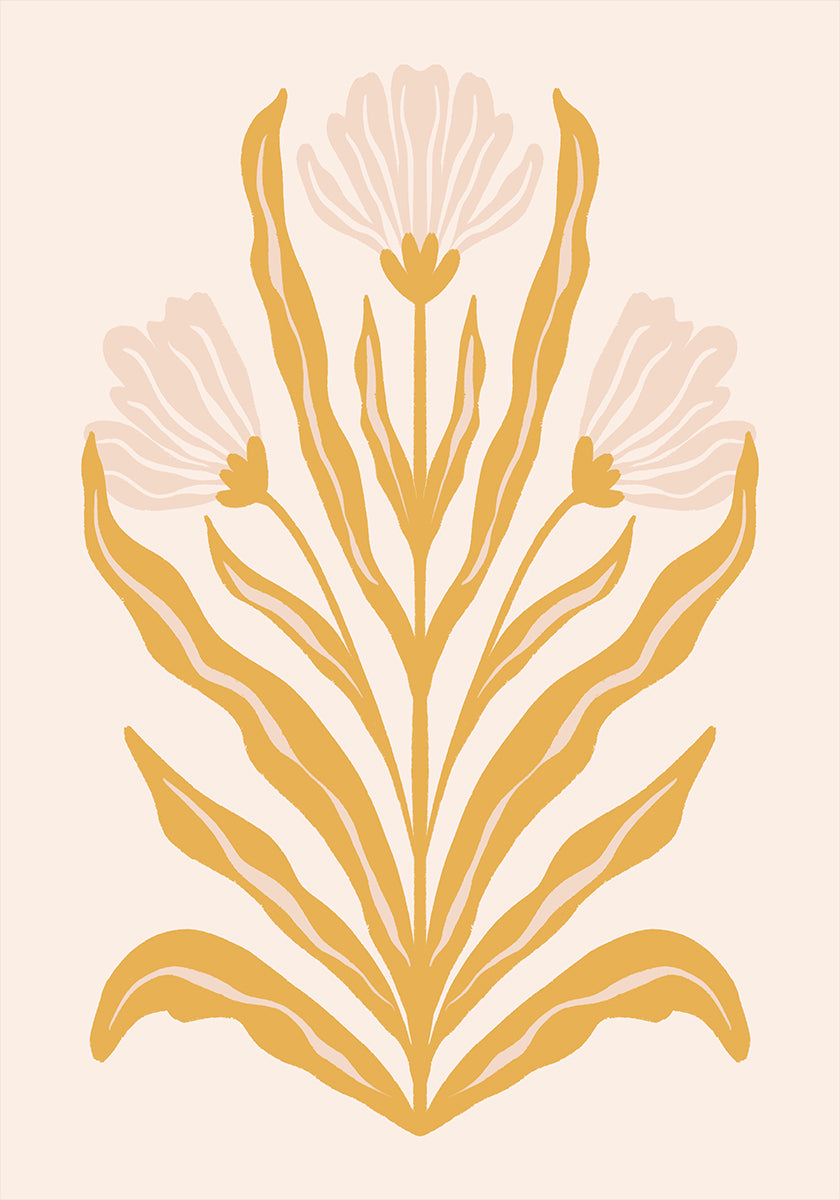 Symmetrical Pastel Flowers Plakat