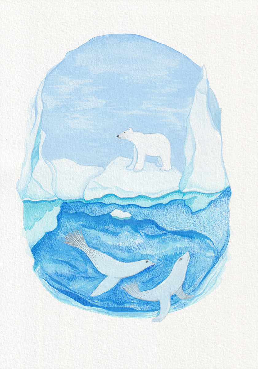 Arctic Life - Frozen Seas - Polar Bear and Seals Plakat