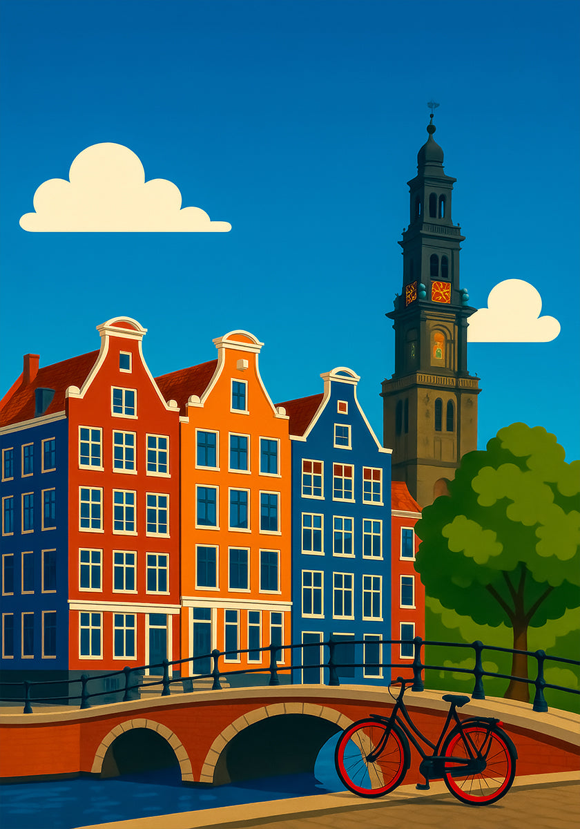 Amsterdam Canal and Bike Plakat