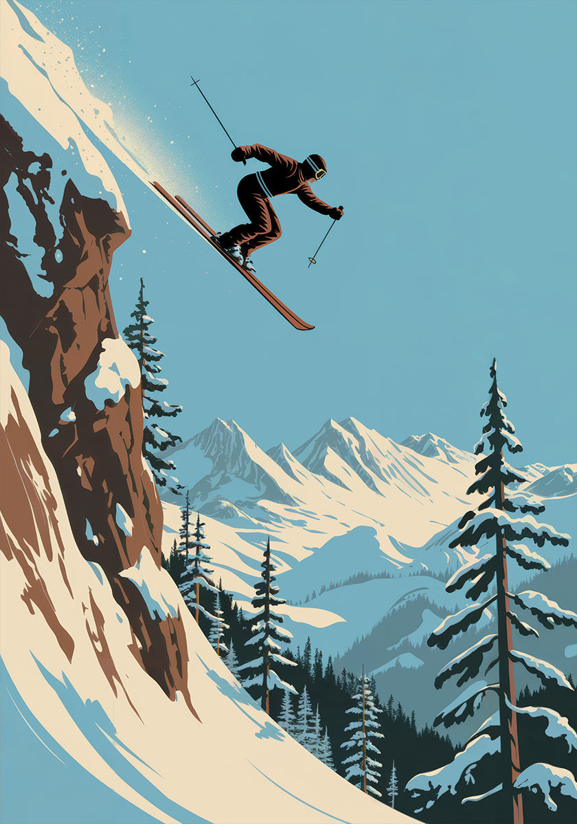 Skier Jumping Plakat