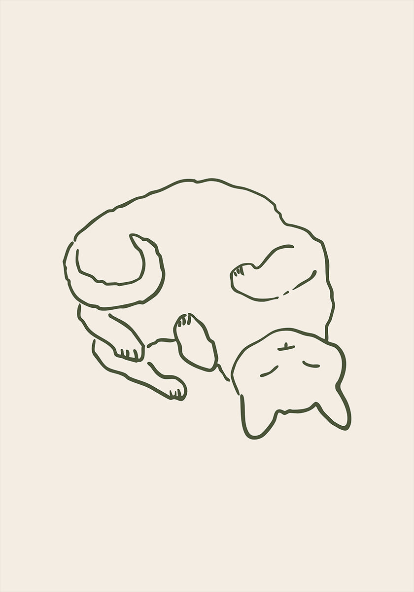 Cozy Cuddling Cat Plakat