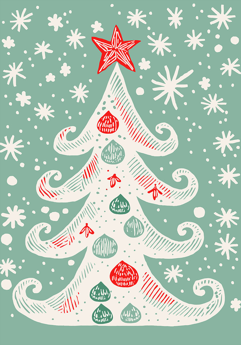 Whimsical Holiday Tree Plakat