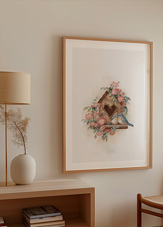 Bird House and Rose Plakat
