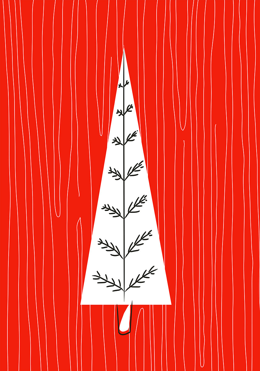 Red Christmas Tree Plakat