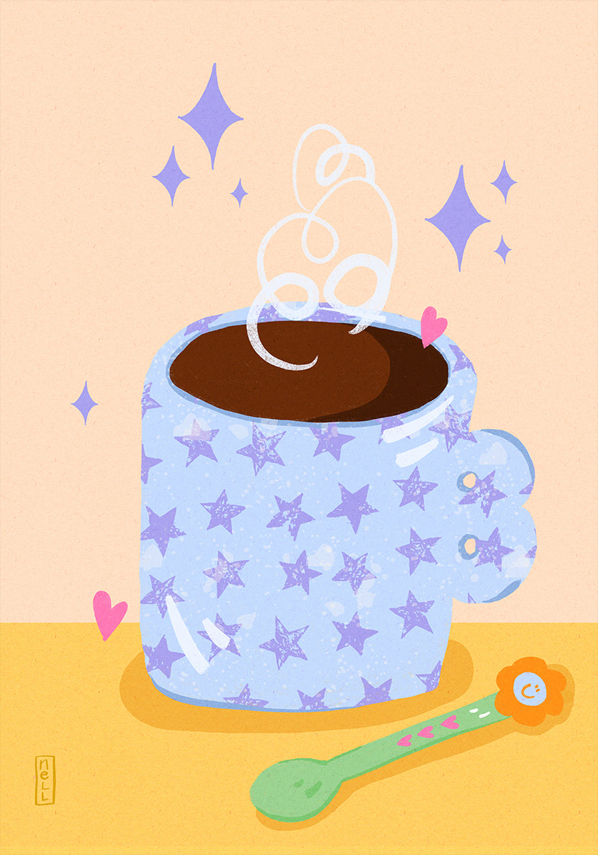 Coffee Time Retro Illustration Plakat