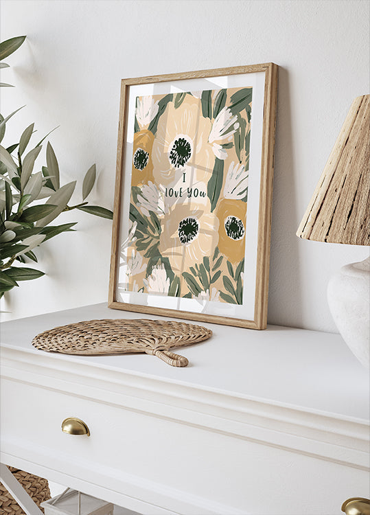 Floral Love Note Plakat