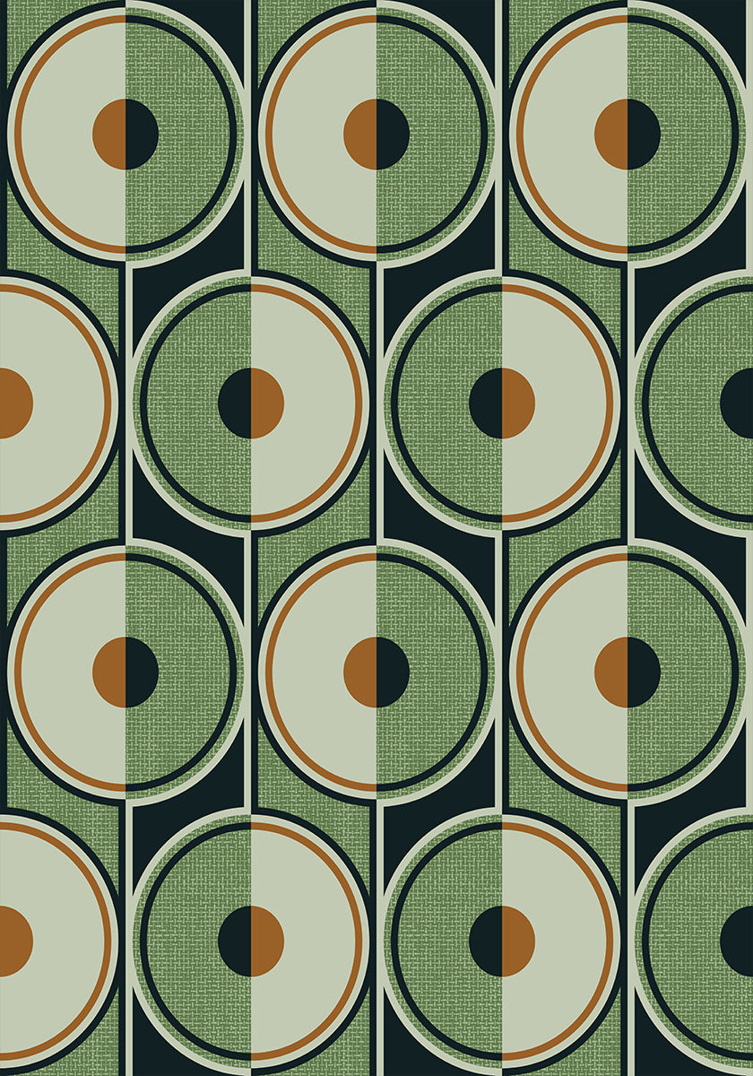 Retro Circles Green Plakat