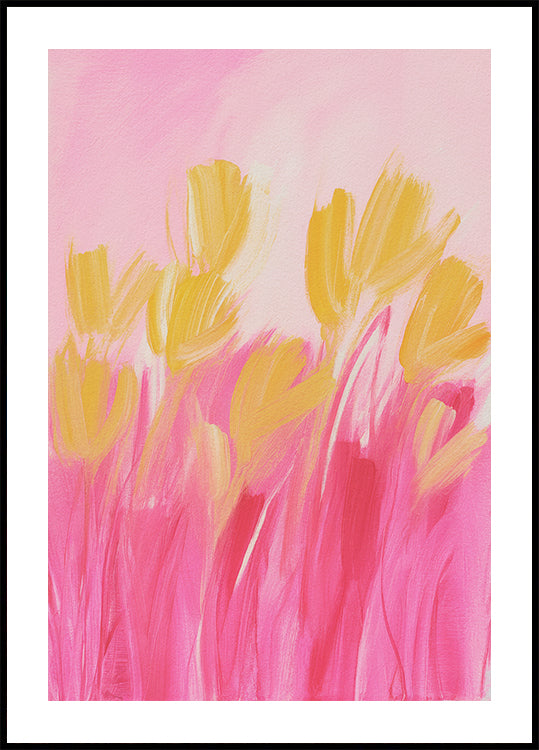 Flowers In Yellow and Pink Plakat