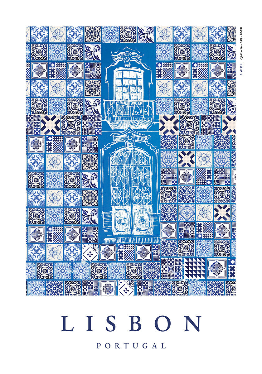 Lisbon, Portugal Patterns Plakat