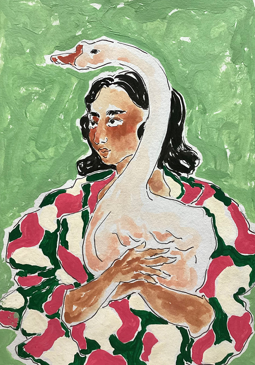 Girl With Duck Plakat