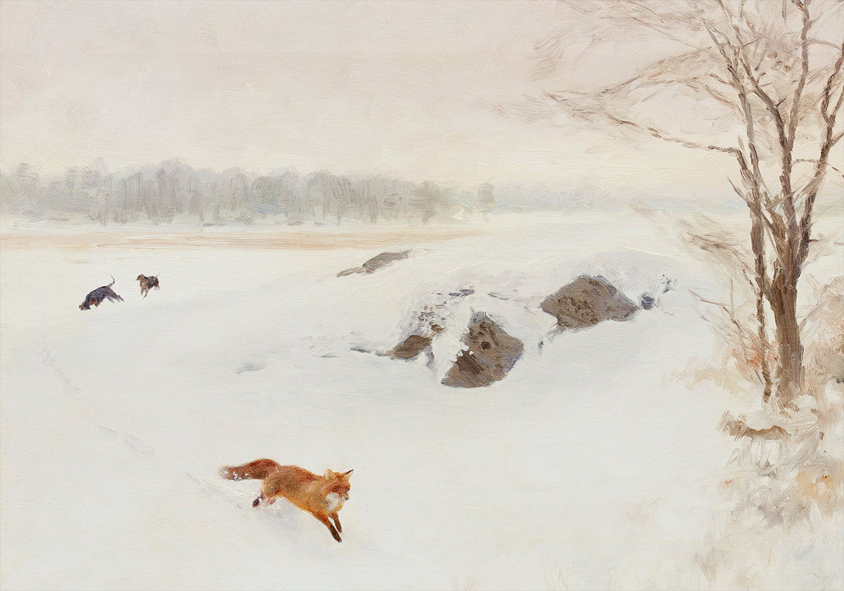 Bruno Liljefors - Hunter On Stand In Winter Landscape 1893 Plakat
