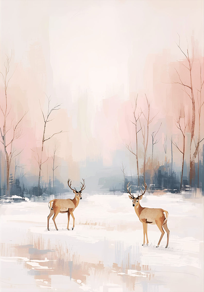 Rehe im Winter Plakat