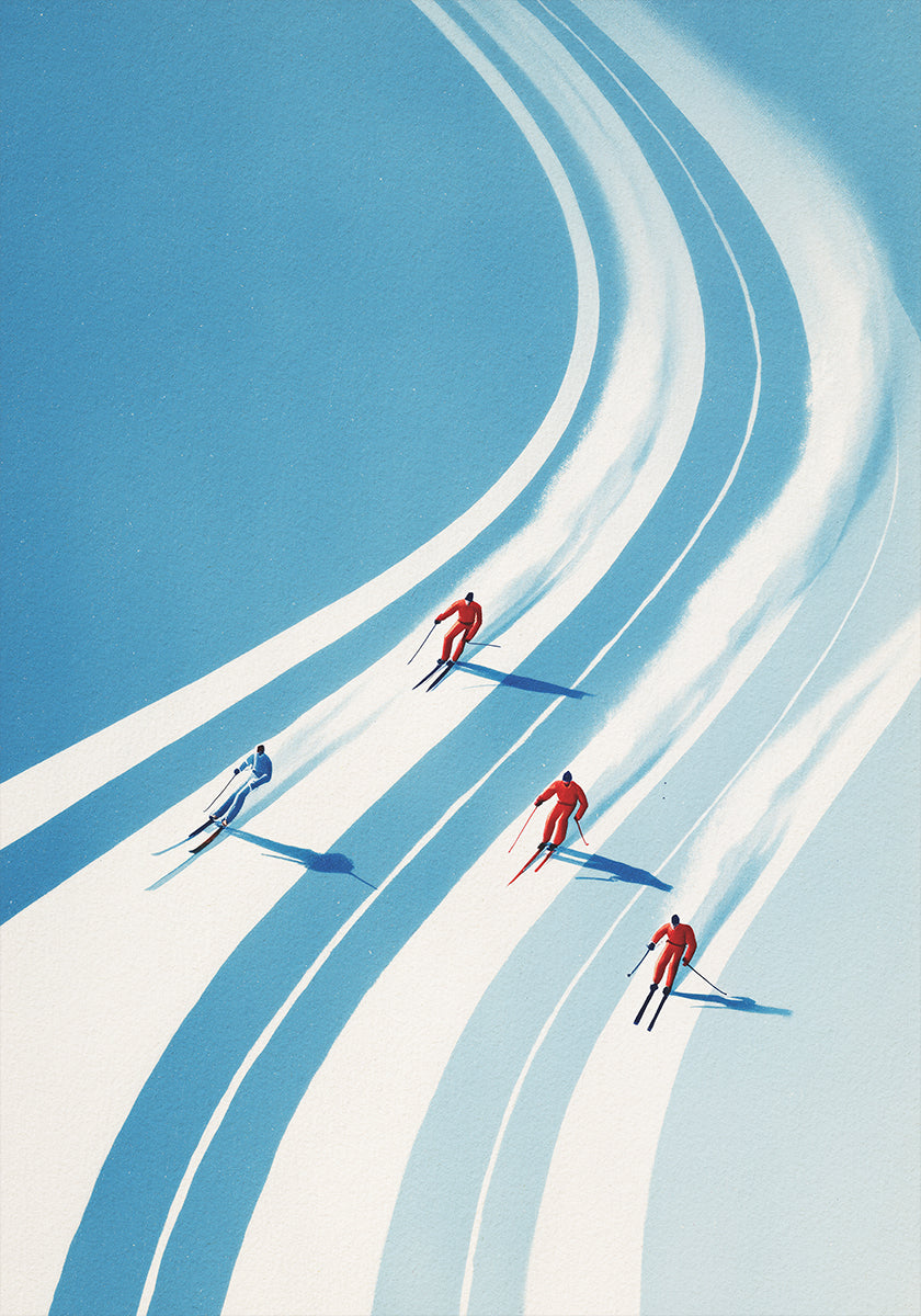 Four Skiers Plakat