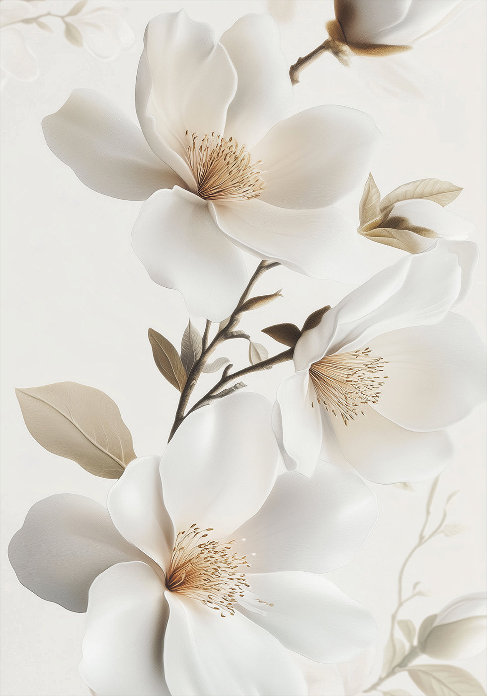 a close up of a white flower on a white background