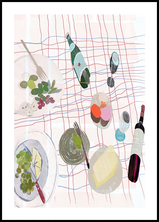 Food and Wine Picnic Plakat