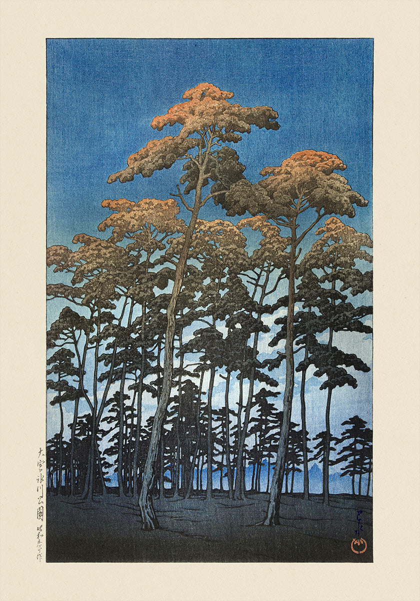 Hikawa Park In Omiya (1930) By Kawase Hasui and Watanabe Shozaburo Plakat