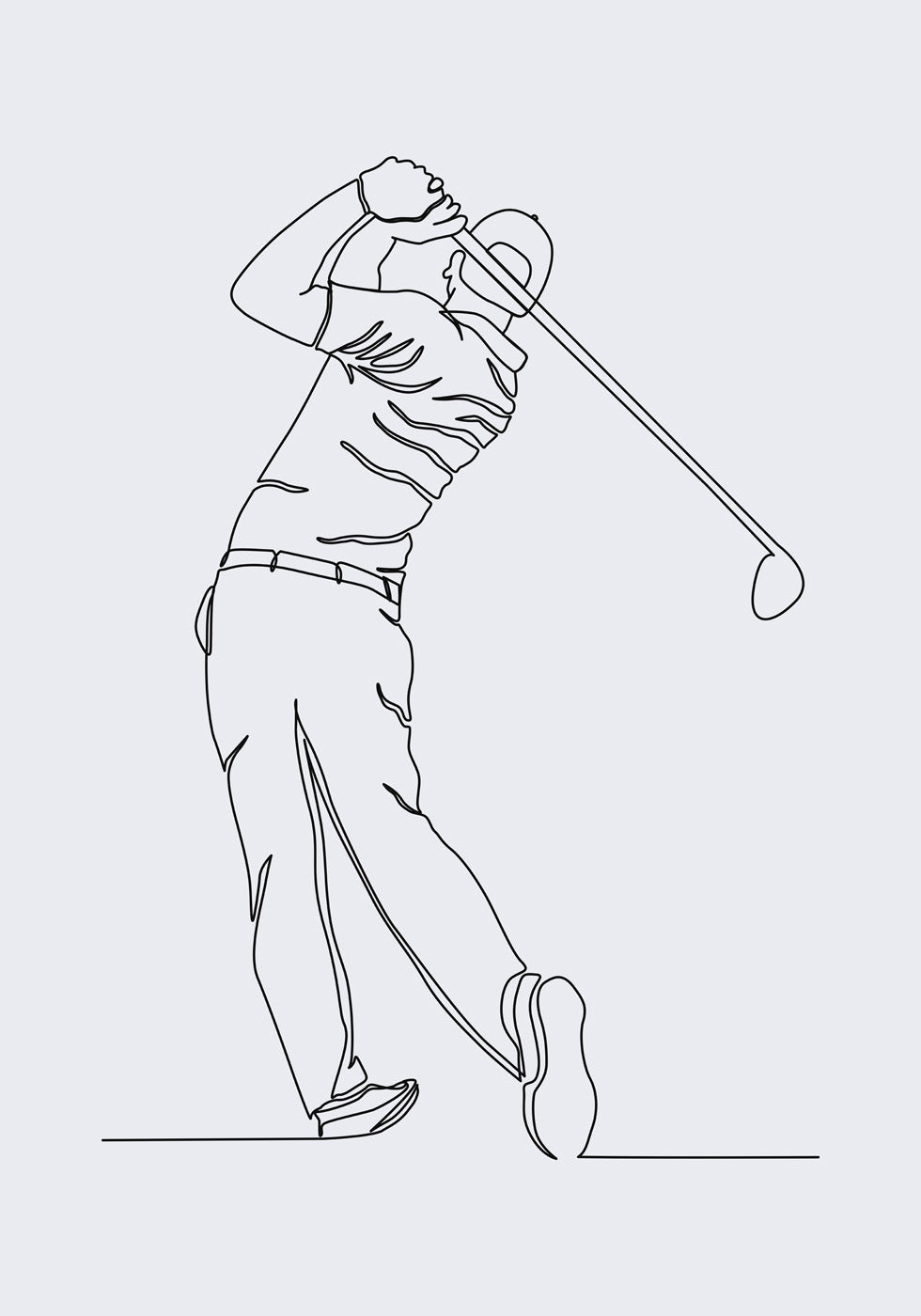 Golf Line Art Plakat - Posterbox.no