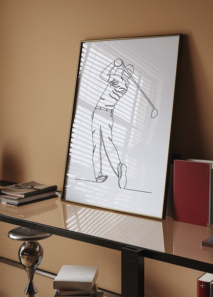 Golf Line Art Plakat - Posterbox.no