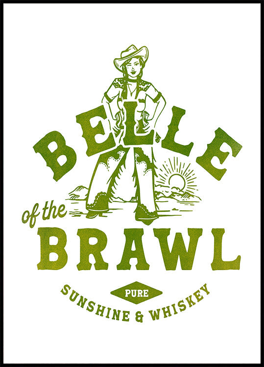 Belle Of The Brawl Cowgirl Wall Art Plakat