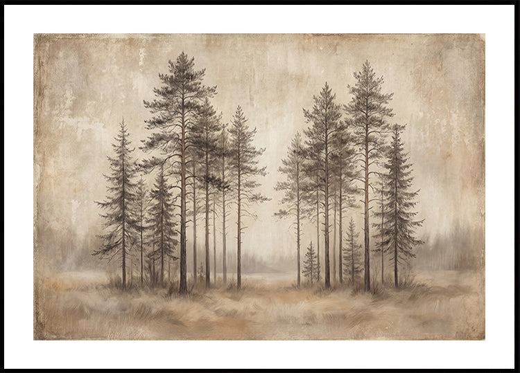 Nordic Vintage Trees Plakat
