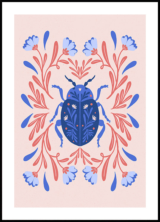 Folk Art Beetle Poster